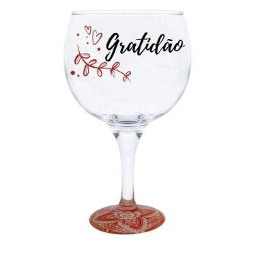 Imagem de Taça Gin Frases Diversas com Base Decorada - 600ml - Catuaí