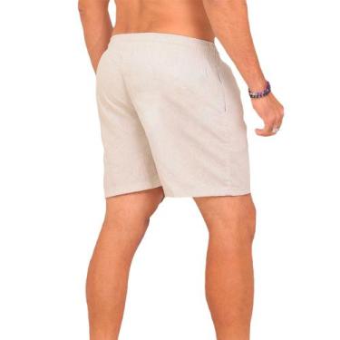 Imagem de Short de Linho Masculino Bermuda Mauricinho - ForHim, Bege, G