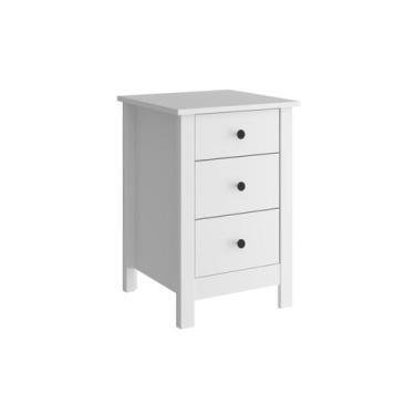Imagem de Mesa de Cabeceira Ditália 3 Gavetas DM-113 Branco cozy