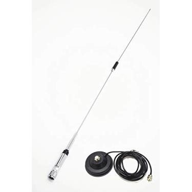 Imagem de Antena móvel 96 cm com suporte magnético resistente VHF/UHF (144/430 MHz) antena de rádio móvel/carro 770R