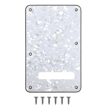 Imagem de Placa traseira de guitarra com 6 furos Strat Tremolo para Fender USA/Mexican Standard Stratocaster (pérola branca)
