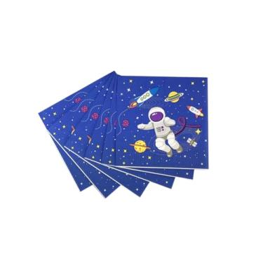 Imagem de AYAROS Guardanapos de festa no espaço sideral, 40 peças de guardanapos descartáveis, suprimentos de festa de astronauta, decorações de aniversário, guardanapos de papel de jantar de foguete para