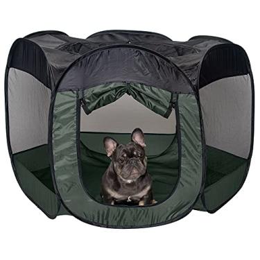 Imagem de Furhaven Barraca portátil para cães e gatos, playground/canil dobrável para ambientes internos e externos – verde caçador, grande