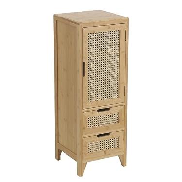 Imagem de Pequena mesa de cabeceira sem necessidade de montagem, mesa lateral pequena totalmente montada, mesa de canto pré-montada com 2 gavetas e prateleira aberta para quarto para sala de estar, 38 cm (L) x 29 cm (P) x 59 (A) cm (A) - Preto