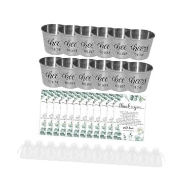 Imagem de rockible 12Pcs Mini Winecups de aço Inoxidável Suprimentos para Casamento Copo para Beber Lembrancinhas para Festa de Casamento para Recém-casados Presentes
