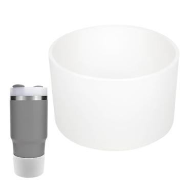 Imagem de kapiado Bota para copos Stanley de 400 ml, bota de silicone para Stanley Quencher 400 ml, acessório protetor inferior para copo Stanley de 400 ml (transparente, 400 ml)