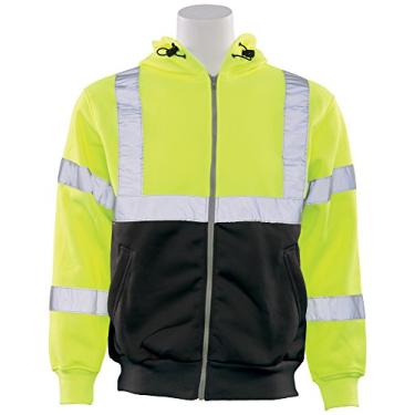 Imagem de ERB 62991 W378B Aware Wear Class 3 Moletom com capuz com zíper frontal, verde-limão/preto, 5XG