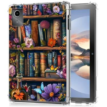 Imagem de HEAKIERG Capa transparente para Lenovo Tab M11/Tab K11 LTE 11 polegadas 2024, capa protetora de silicone TPU transparente à prova de choque para tablet Lenovo M11 (TB330FU/TB330XU), livro de flores