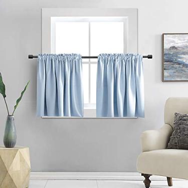 Imagem de DONREN Cortinas azuis claras pequenas de 86,4 cm x 96,5 cm