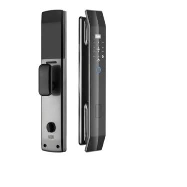 Imagem de Fechadura inteligente de porta com reconhecimento biométrico com controle remoto, impressão digital, senha, cartão IC e controle de aplicativo - Wi-Fi habilitado para fácil desbloqueio(DF14-24-240-R,R