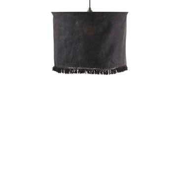 Imagem de Abajur de linho natural com franjas lavadas em pedra