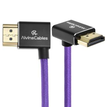 Imagem de Alvin's Cables Cabo HDMI 2.1 8K @60Hz 4K @120Hz Cabo espiral trançado de alta velocidade para Atomos Ninja para Feelworld, Sony FS5 FS7 FX9, BMPCC, para Canon C300 C500, ângulo esquerdo para cima,