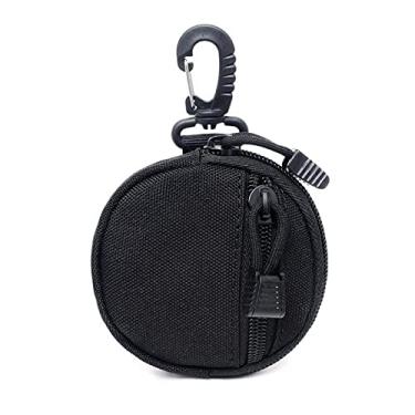 Imagem de Bolsa pequena EDC Molle Tactical Wallet, acessórios, porta-moedas, porta-chaves, porta-chaves, capa para fone de ouvido, equipamento militar à prova d'água (preto)