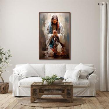 Imagem de Quadro Decorativo Religioso Jesus em Oração 1 Tela para Sala Quarto Ig