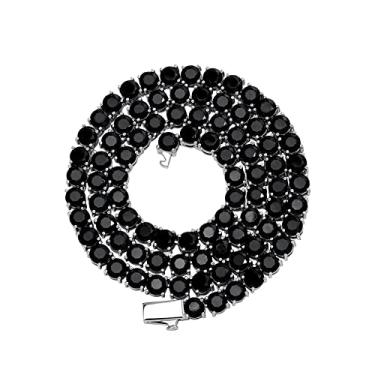 Imagem de OYOGAA Colares femininos de tênis baguete colorido de 5 mm, banhado a prata dourada 14 K, 5+, zircônia cúbica, tênis, masculino, corrente feminina, 22 inch, Latão, Zircônia cúbica