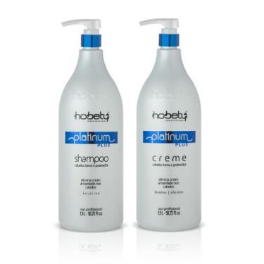 Imagem de Kit Matizador Hobety Platinum Plus Shampoo 1,5L+Mascara1,5L - Hobety P