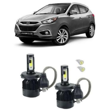 Imagem de Kit Super Led Farol Alto/baixo H4 Hyundai Ix35 Foco Simples - Tech one
