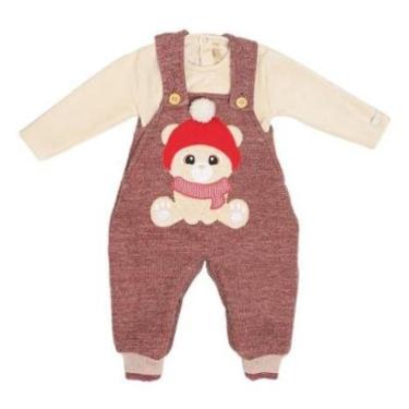 Imagem de Conjunto Macacão Bordado Body Bebê Menino inverno Lessa 8880-Feminino