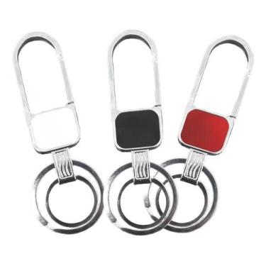 Imagem de Kit Chaveiro Metal Cromado Mosquetão 2 Argolas Personalizável 24013 - 