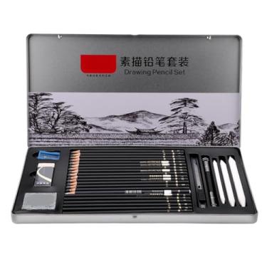 Imagem de 29pcs Desenho de Desenho Conjunto de Carvão Lápis de Carvão Com a Borracha Art Craft Pintura de Esboço Kit Este Profissional Dr Sketch Lápis Lápis de Esboço Conjunto de Lápis de
