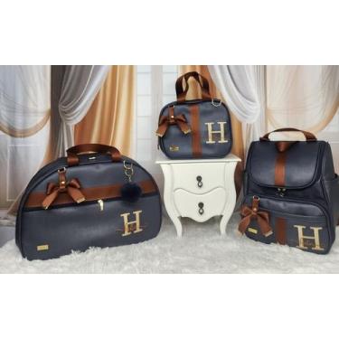 Imagem de KR RK Bolsas PERSONALIZADOS Kit Maternidade Mala, Frasqueira e Mochila