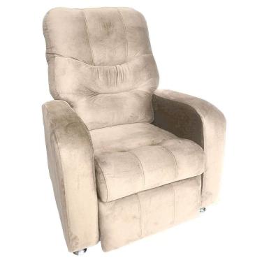 Imagem de Poltrona Do Papai Reclinável E Retrátil Élpis Móveis Veludo Bege