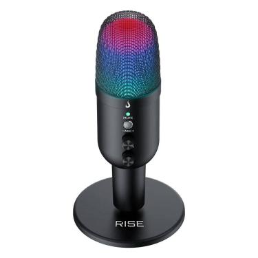 Imagem de Microfone Gamer De Mesa Rise Mode Elite 04 RGB P3/USB-C Preto - RM-ME-04-B