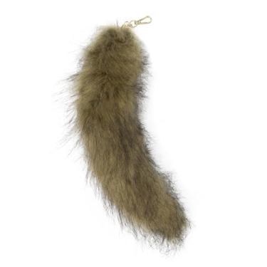 Imagem de hbbhml Cauda de gato peludo de pele sintética fofa animal raposa Therian chaveiro caudas para fantasias de Halloween, acessórios de cosplay, Caohuang, tamanho �nico