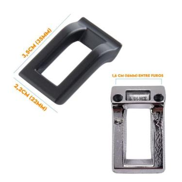 Imagem de Puxador Armario Argola Quadrado Preto Fosco - Criativa Puxadores