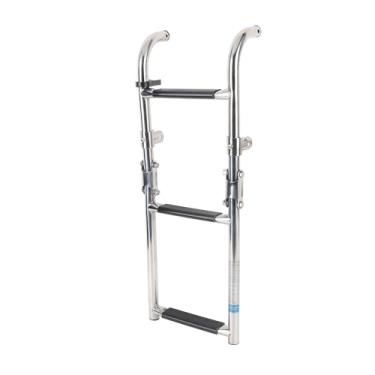 Imagem de Escada de Barco, Aço Inoxidável 3 Etapas Escadas de Barco, Pioneira No de Montagem Embarcar na Escada Escada Com Pedal Largura para Cauda de Mão para Doca de Iate, Escada de