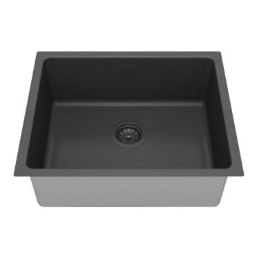 Imagem de Cuba para Cozinha Gourmet Pia Aço Inox  54x44x20cm Acetinado GhelPlus Preto