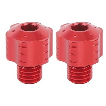 Imagem de 2PCS Motocicleta Espelho Retrovisor Adaptador Parafusos-10mm Rosca CNC Alumínio Liga Parafusos para Moto Espelho Plugs (Vermelho)