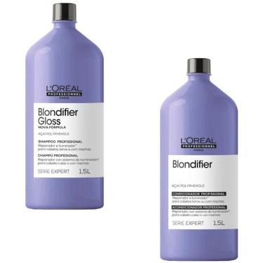 Imagem de Shampoo E Condicionador Profissional Loreal Blondifier Gloss