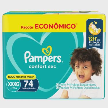 Imagem de Fralda pampers confort sec xxxg com 74 unidades