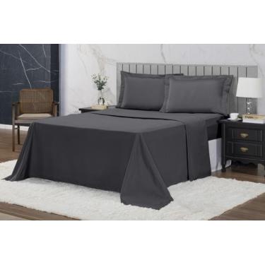 Imagem de Jogo De Lençol Roupa De Cama 400 Fios Com Aba 4 Peças Queen - Riffo St