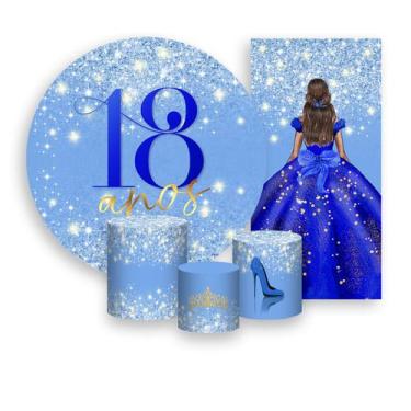 Imagem de Kit Painel De Festa  Trio Capa Cilindro  Faixa Veste Fácil, Princesa 1