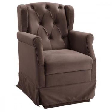 Imagem de Poltrona De Amamentação Balanço Ternura Puff Suede Café - Star Confort
