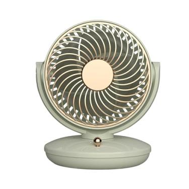 Imagem de Ventilador de mesa portátil, pequenos ventiladores oscilantes com vento de 3 velocidades, ajuste de direção do vento em vários ângulos, ventilador silencioso recarregável por USB adequado para viagens