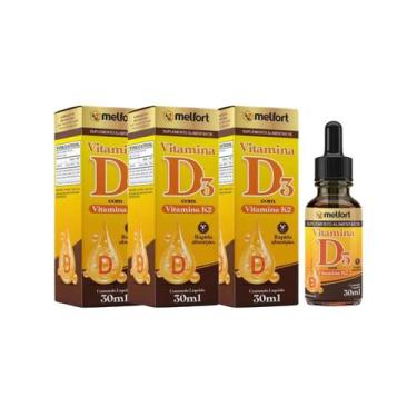 Imagem de Kit 3X Vitamina D3 2000 UI  Vitamina K2 100mcg  Melfort