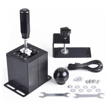Imagem de CNRAQR PC USB Simulator Shifter 7+R H Gear Shifter with L Shape Clamp Set for Gear shift PC Windows Steering Compatible with Logitech G29/G27/G25/G920, T300RS/GT Wheel