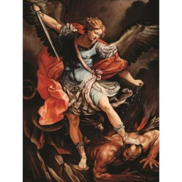 Imagem de Adesivo de Vinil Impermeável Arcanjo Miguel 10x8 cm - Lua Mística - 10