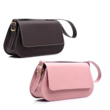 Imagem de Kit 2 Bolsa Feminina Clutch Shoulder Bag Alça de Mão Compacta - Alice,
