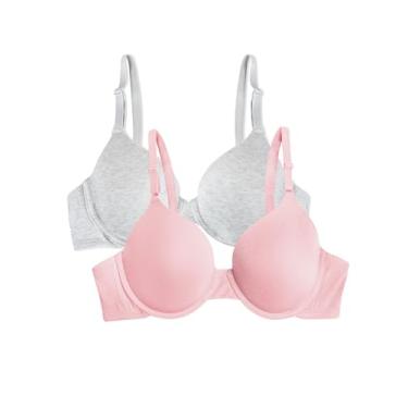 Imagem de Fruit of the Loom Sutiã feminino, Cinza urze/rosa blushing, 36DD