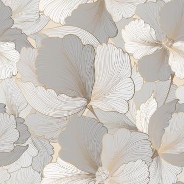 Imagem de Wallderful Papel de parede de folha cinza dourado Ginkgo Floral Peel And Stick papel de parede 43,5 cm x 904 cm papel de contato autoadesivo vintage para quarto prateleira forro de parede destaque