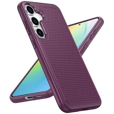 Imagem de FNTCASE Capa para Samsung Galaxy S24: Capa protetora para celular resistente de camada dupla à prova de choque robusta com textura antiderrapante - Proteção contra quedas militar resistente - 2024