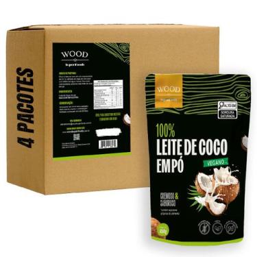 Imagem de Kit 4 Leite de Coco em Pó 100% Puro Vegano Sem Lactose 454g - Wood Sup