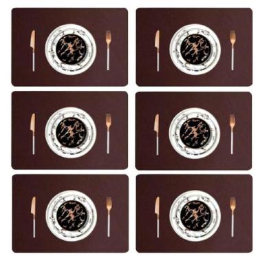 Imagem de 4 Jogo Americano Couro Impermeável Limpa Facil Para Mesa - Genertoy