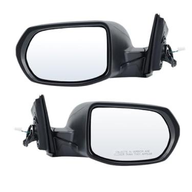 Imagem de Conjunto de espelho retrovisor com 3 pinos para porta, compatível com Honda CRV 2017-2022, versão americana, espelho lateral dobrável manual preto(1 Pair)