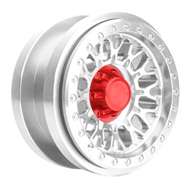 Imagem de BEAXTURBO Racing Upgrade Parts CNC 2.9''Aluminum Bead Lock Wheel for Axial SCX6 Trail Honcho 1/6 Silver 1pcs (Silver-red)