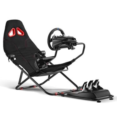 Imagem de RACGTING Racing Simulator Cockpit for G920 G29 G923, Foldable Racing Simulator for Thrustmaster T248X T248 T300 T150 458 TX Xbox PS5 PS4 PC (Black)